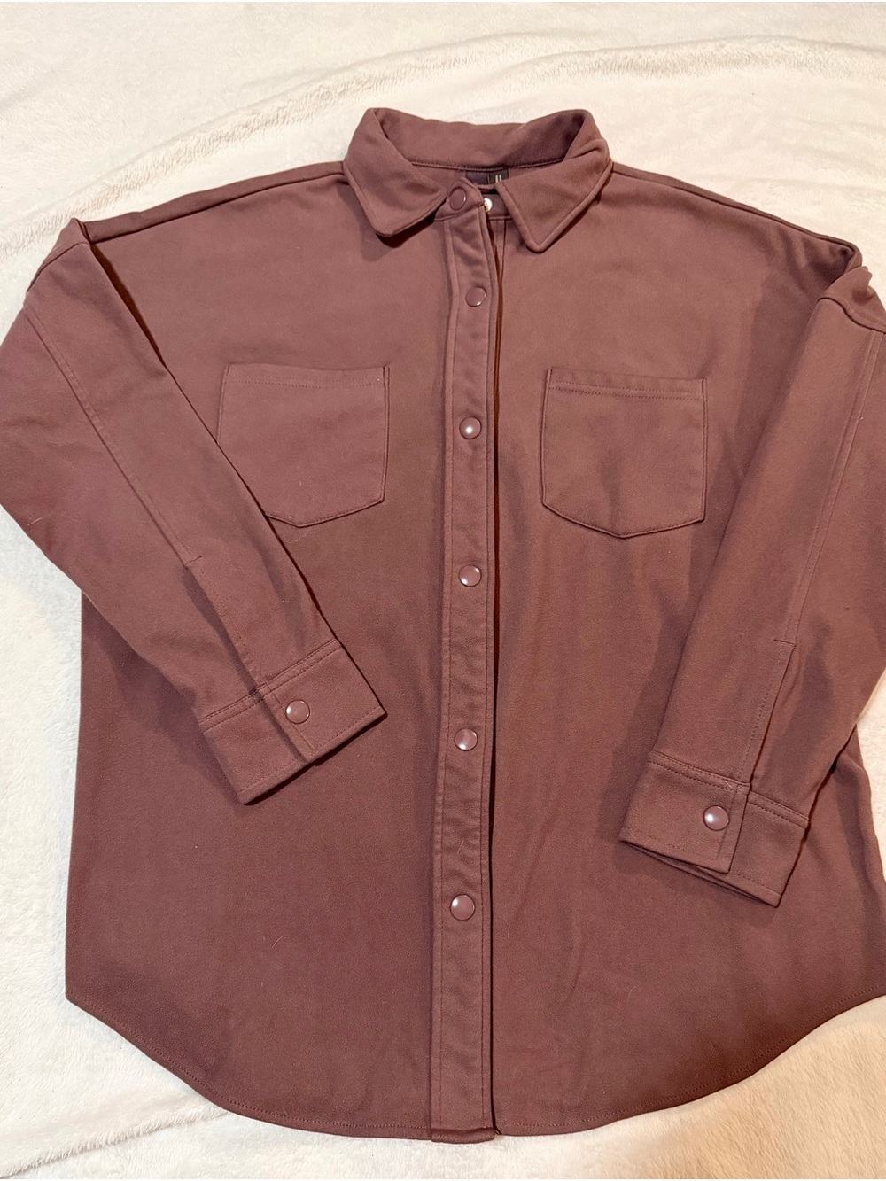 Mondetta Men's Casual Button-Down Shirt Jacket in mauve Shacket